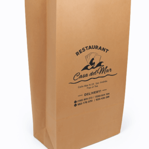 Bolsa kraft personalizada de 15x10 cm ideal para postres o comida saludable para llevar
