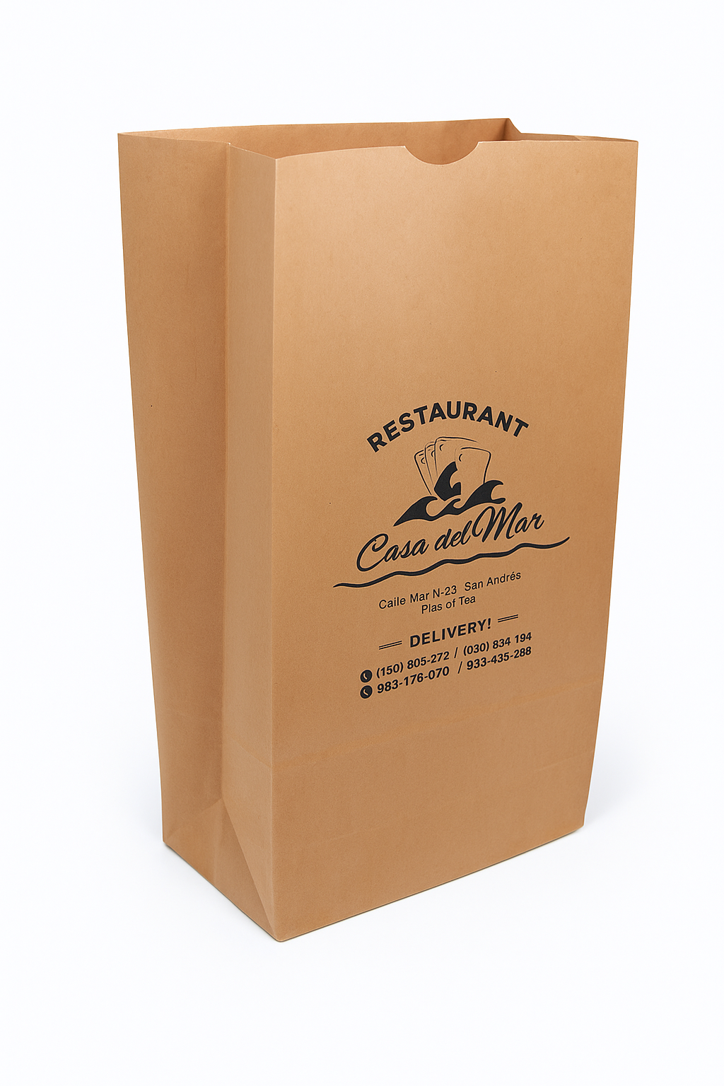 Bolsa kraft personalizada de 15x10 cm ideal para postres o comida saludable para llevar